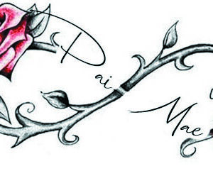 Rosa - Símbolo Infinito - Pai - Mãe - Tattoo