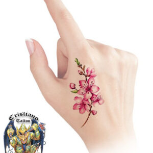 Flor cerejeira - Mão - Desenho - Tattoo