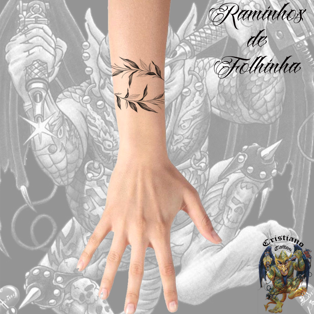 Raminho de florzinha delicada - Tatuagem no ante - braço - Desenho